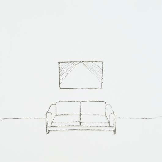 VIK MUNIZ,Morris Louis with Couch, 1995: Morris Louis with Couch, 1995 Photograph, on mat photo paper, with full margins, I. 15 x 15 in (38.1 x 38.1 cm); S. 19 3/4 x 16 in (50.2 x 40.6 cm) signed, titled, dated `1995', inscribed `to Ruth' an