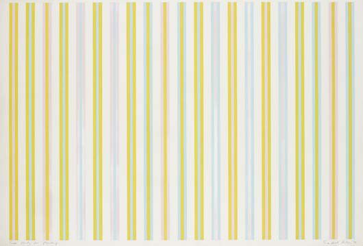 BRIDGET RILEY, Scale Study for Painting, 1972: Scale Study for Painting, 1972. Gouache on paper. 68.5 × 101.5 cm (26 7/8 × 39 7/8 in). Signed, titled and dated ‘Bridget Riley ’72 Scale Study for Painting’ lower edge. ♠ PROVENANCE Jud