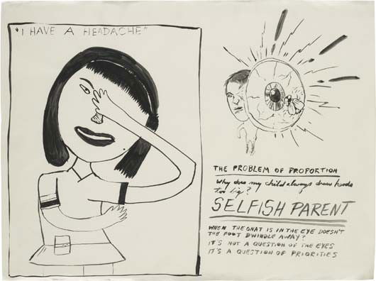 MIKE KELLEY, Untitled from the Sublime (Study for: Untitled from the Sublime (Study for Dear Doctor), 1983. Ink on paper. 45.5 × 60.5 cm (17 7/8 × 23 7/8 in). † PROVENANCE Gagosian Gallery, London