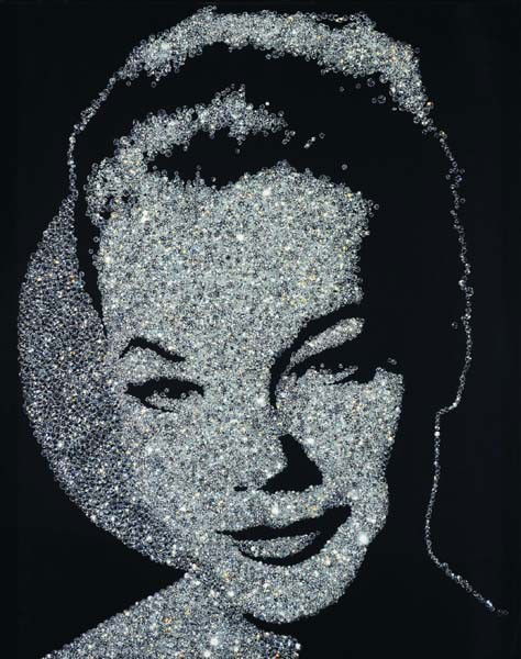 VIK MUNIZ, Romy Schneider from the series Diamond: Romy Schneider from the series Diamond Divas, 2004. Colour coupler print on Ilfoflex. 100.5 × 80.5 cm (39 5/8 × 31 3/4 in). Signed and dated ‘Vik Muniz 2004’ on a label attached to the b