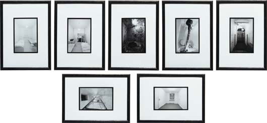 GREGOR SCHNEIDER, Seven photographs: i) Raum ur 20;: Seven photographs: i) Raum ur 20; ii) Liebeslaube; iii) Liebeslaube; iv) lm Kern; v) Im Kern; vi) Das Letzte Loch; vii) Puff, 1995-1996. i) Titled, numbered, dated and inscribed "Raum ur 20, Rheydt '9