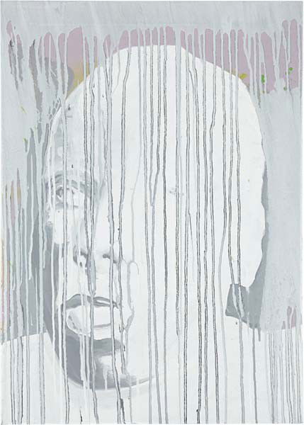 ANDREAS DIEFENBACH, Selbst noch wach von gestern,: Selbst noch wach von gestern, 2003. Signed, titled and dated "Andreas Diefenbach 2003 Selbst noch wach von gestern" on the overlap. oil, lacquer and acrylic on canvas 28 3/4 x 19 5/8 in. (73 x 50 cm)