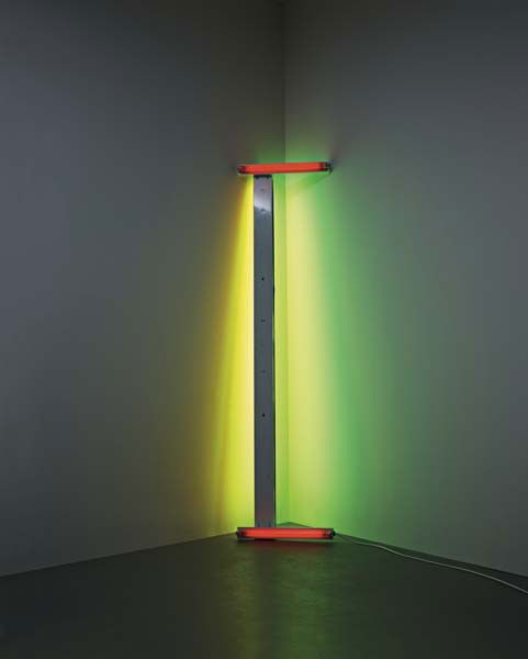 DAN FLAVIN, Untitled (To Pat and Bob Rohm), 1973: Untitled (To Pat and Bob Rohm), 1973. This work is number two from an edition of five, and is accompanied by a certificate of authenticity signed by the artist. red, yellow, and green fluorescent ligh