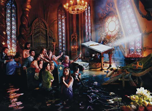 DAVID LACHAPELLE, Cathedral, Los Angeles, 2007: Cathedral, Los Angeles, 2007. Digital color coupler print. 48 1/2 x 65 3/4 in. (123.2 x 167 cm) Signed in ink, printed title, date and number 7/7 on an artist's label accompanying the work. PROVENANCE