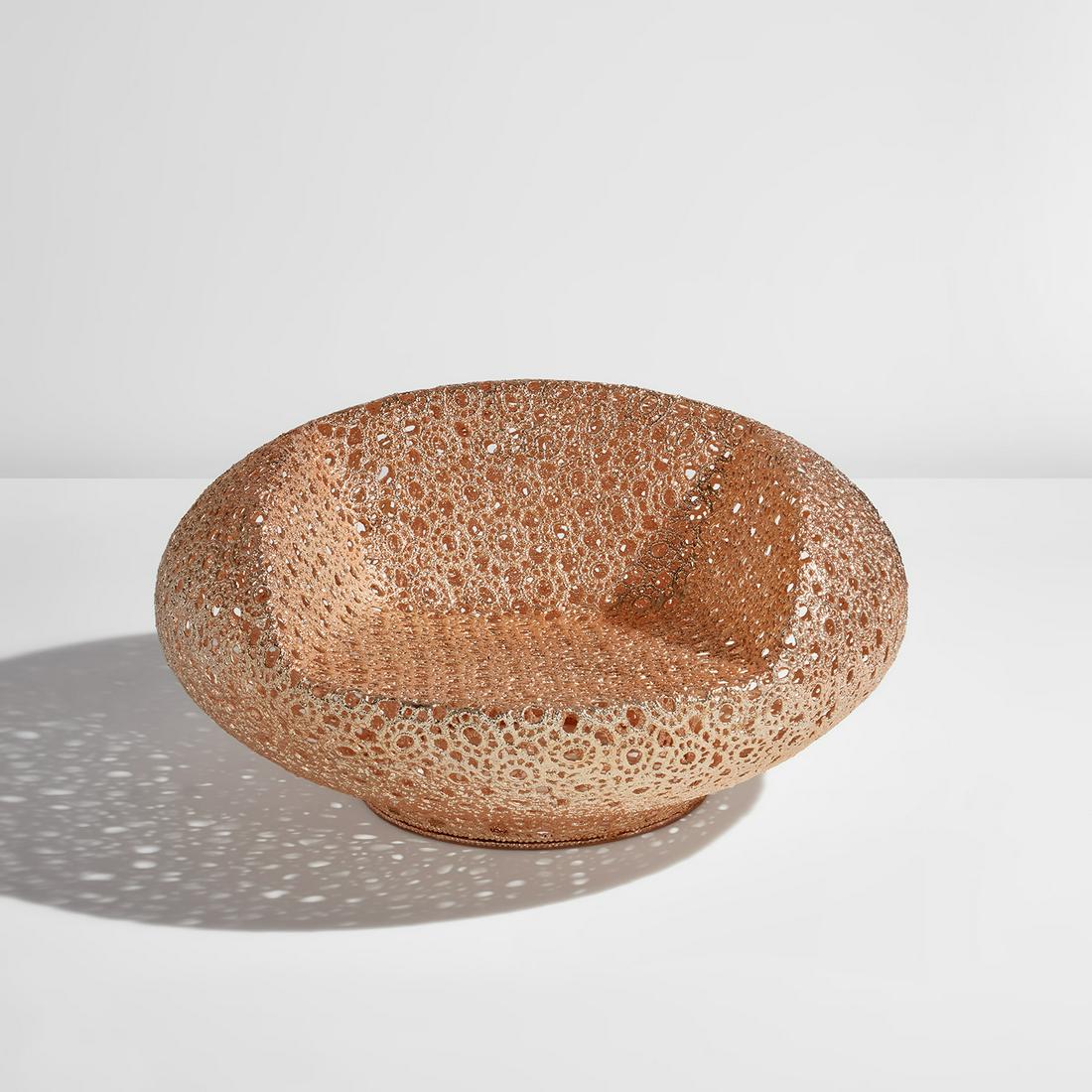 Marcel Wanders: Bon Bon Gold chair, from the "Personal Editions" series 2010 Crocheted rope coated with epoxy resin and gold. 21 3/4 x 41 x 41 in. (55.2 x 104.1 x 104.1 cm) Artist's proof 1 from the edition of 20 plu