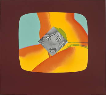 Allen Jones: Untitled, from Rothko Memorial Portfolio (L. & L. 67) 1973 Lithograph and screenprint in colours, on Saunders mould-made paper, the full sheet. S. 56.4 x 62.6 cm (22 1/4 x 24 5/8 in.) Signed 'anonymou