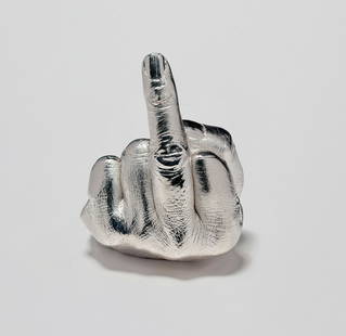 Ai Weiwei: Artist's Hand 2017 Cast urethane resin multiple with electroplated rhodium, contained in the original cardboard presentation box. 4 7/8 x 3 3/4 x 4 1/4 in. (12.4 x 9.5 x 10.8 cm) With incised signatur