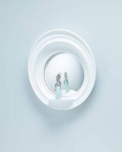 BARNABY BARFORD, If my father could see me now!', m: If my father could see me now!', mirror, 2007. Fibreglass, convex mirrored glass, glazed ceramic figure. 65 x 60 cm (25 5/8 x 23 5/8 in)â™ PROVENANCE David Gill Gallery, London, 2008. Ceramic art