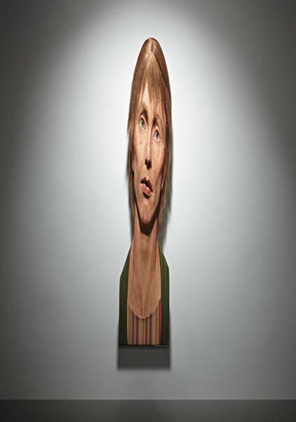 EVAN PENNY, Female Stretch 1, 2007: Female Stretch 1, 2007. silicone, pigment, fabric, hair, and aluminum 72 x 11 3/4 x 5 7/8 in. (183 x 30 x 15 cm) Signed, titled, and dated "E. Penny 2007 Female Stretch #1" on the reverse. PROVENANCE