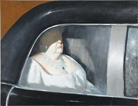 JULIO LARRAZ, E Pluribus Unum, 2003: E Pluribus Unum, 2003. oil on canvas 39 3/8 x 51 1/8 in. (100 x 129.9 cm) Signed "Larraz" lower right. PROVENANCE Marlborough Gallery, New York Private Collection PREFACE CUBAN Julio Larraz is widely