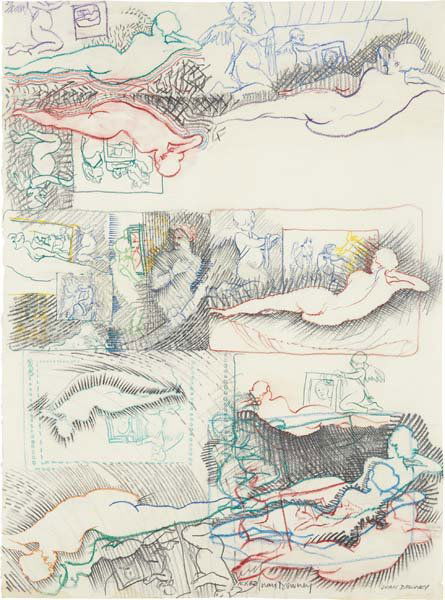 JUAN DOWNEY, Venus, 1982: Venus, 1982. colored pencil on paper 29 x 21 3/4 in. (73.7 x 55.2 cm) Signed, inscribed, and dated "N.Y. 82 Juan Downey Juan Downey" lower right. PROVENANCE Acquired directly from the artist Private C