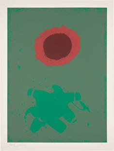 Adolph Gottlieb: Chrome Green (A.A.A. 75) 1972 Screenprint in colors, on wove paper, with full margins. I. 24 x 17 3/4 in. (61 x 45.1 cm) S. 36 x 27 5/8 in. (91.4 x 70.2 cm) Signed, dated and annotated 'AP' in pencil