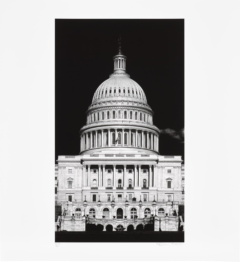 Robert Longo: Untitled (Capitol Detail), from Charcoal 2017 Ditone print, on Hahnemühle photo paper, with full margins, with the accompanying book Robert Longo Charcoal, and the original grey portfolio. I. 52.
