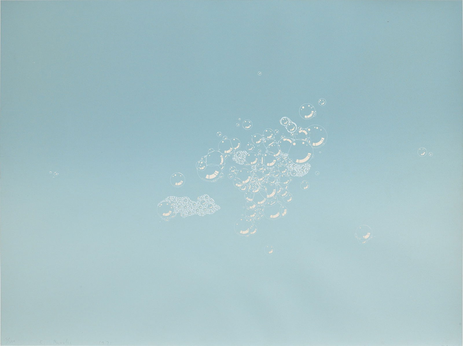 Ed Ruscha; Robert Bechtle: Grey Suds, from Suds (E.59); and '61 Pontiac 1971 Grey Suds screenprint in colors, on Arches paper, the full sheet, '61 Pontiac lithograph, on Rives BFK paper, the full sheet (trimmed). Ruscha S. 18 x