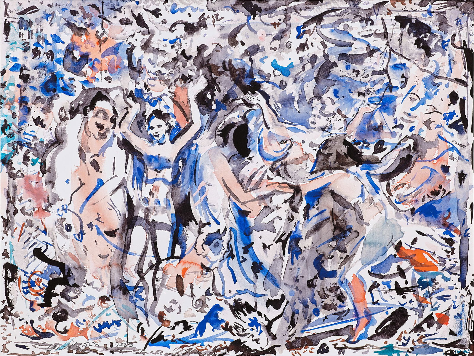 Cecily Brown: Love the reeling midnight through 2023 Digital print in colors, on Somerset paper, the full sheet, contained in the original gray cardboard folio and gray cardboard envelope. S. 18 x 24 in. (45.7 x 61