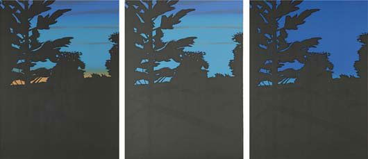 ALEX KATZ, Twilight Series, 1978: The complete set of three screenprints in colors, on Stonehenge paper, the full sheets,. all S. 40 x 30 in (101.6 x 76.2 cm). all signed and numbered A.P. 1/7, 1/12 and 2/9 respectively in pencil (all