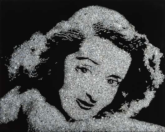 VIK MUNIZ, Bette Davis from Pictures of Diamonds, 2004: Chromogenic print, flush-mounted. 32 3/8 x 40 3/8 in. (82.2 x 102.6 cm). Signed in ink, printed title, date and number 1/10 on a label accompanying the work. PROVENANCE Acquired directly from the arti
