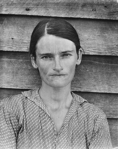 WALKER EVANS, Allie Mae Burroughs, Hale County,: Gelatin silver print, printed 1950s. 9 1/2 x 7 1/2 in. (24.1 x 19.1 cm). Signed in pencil on the overmat. PROVENANCE Edwynn Houk Gallery, New York