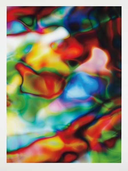 THOMAS RUFF, Substrate 2 I, 2002-03: Ditone print in colors, on satin photo paper mounted on aluminum board (as issued), with full margins, signed and numbered 13/45 in blue ink and pencil respectively on label affixed to the reverse of