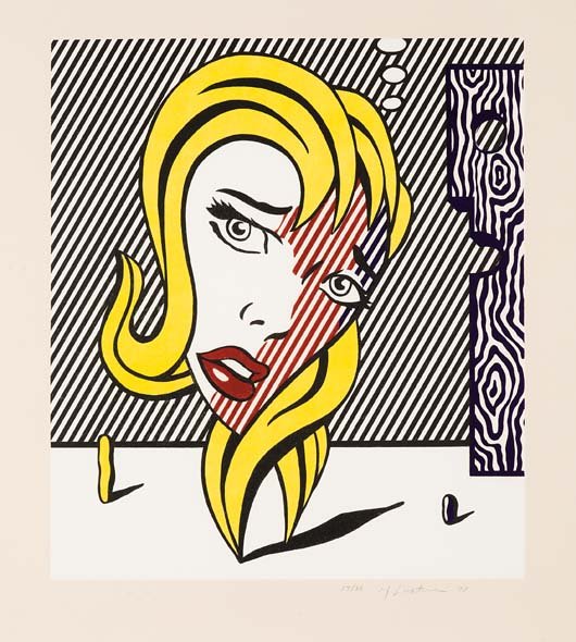 ROY LICHTENSTEIN, Blonde, from the Surrealist series,: Lithograph in colors, on Arches 88 paper, with full margins, signed, dated `78' and numbered 17/38 in pencil (there were also 7 artist's proofs), published by Gemini G.E.L., Los Angeles (with their bl