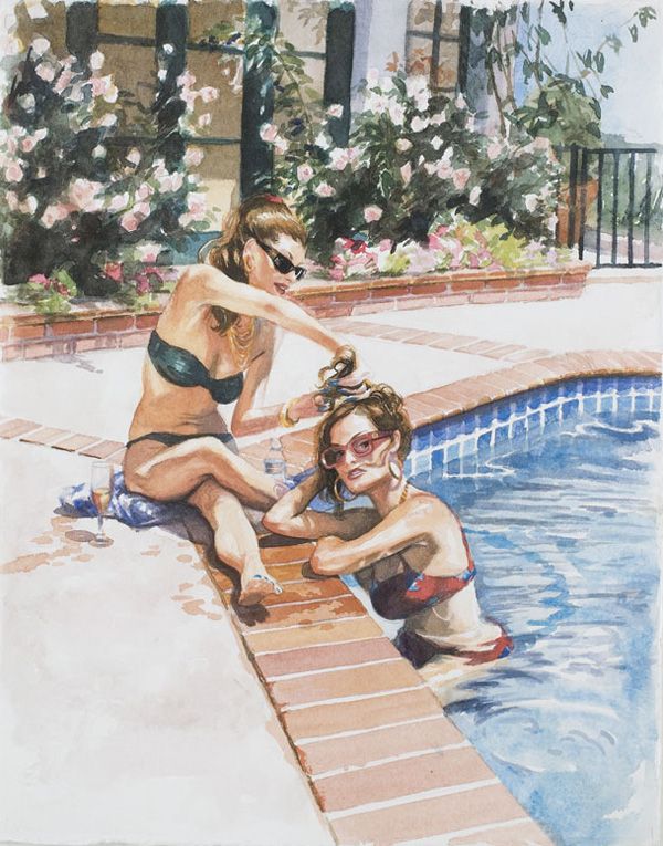 DELIA BROWN (b. 1969) What, Are You Jealous?: DELIABROWN(b. 1969)What, Are You Jealous? No. 2.Signed and dated "Delia Brown 2000" on the reverse. Watercolor on paper.