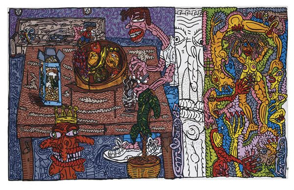 ROBERT COMBAS (b. 1957) Untitled. Acrylic on: ROBERTCOMBAS(b. 1957)Untitled.Acrylic on canvas.59 x 94 ½ in. (149.9 x 240 cm).