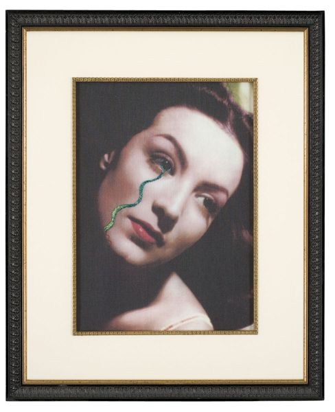 FRANCESCO VEZZOLI (b. 1971) Doña Diabl: FRANCESCOVEZZOLI(b. 1971)Doña Diabla (The Devil Is A Woman).Color laserprint on canvas with metallic embroidery in artist's