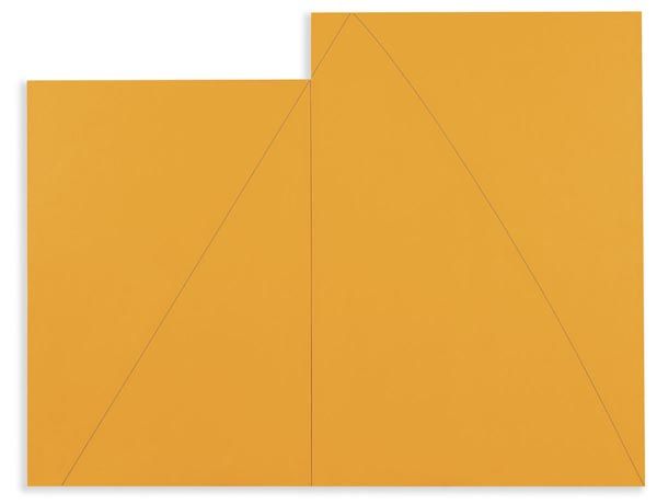 ROBERT MANGOLD (b. 1937) A Diagonal and Curve: ROBERTMANGOLD(b. 1937)A Diagonal and Curved Line Within Two Rectangles.Signed, titled and dated "1978" on the reverse. Acryl