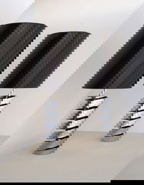 JACQUES CHARPENTIER Pair of table lamps, ca.: JACQUESCHARPENTIERPair of table lamps, ca. 1965Plated metal (2)32 ½ in. (82.6 cm) high