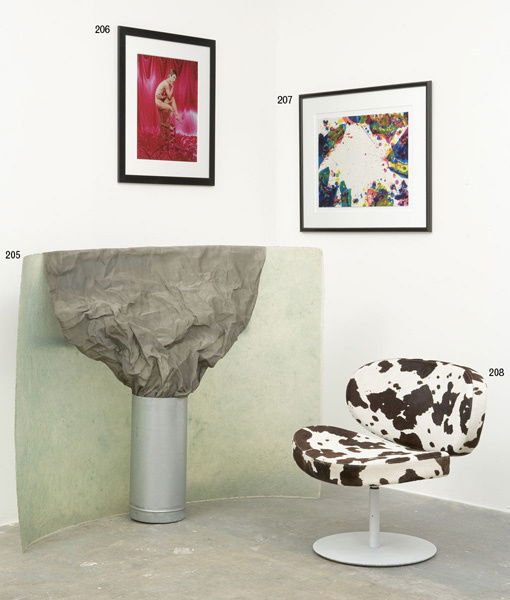 208: CHRISTOPHE PILLET Sunset pivoted chair, ca. 1: CHRISTOPHEPILLETSunset pivoted chair, ca. 1997.Manufactured by Cappellini, Italy; coated metal, rubber, steel, foam, wood, p