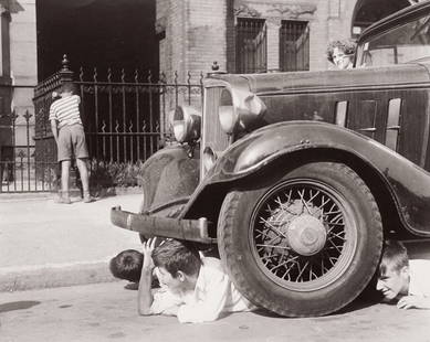 218: ARTHUR LEIPZIG American, b. 1928 Hide and Seek: ARTHURLEIPZIGAmerican, b. 1928Hide and Seek, 1943.Gelatin silver print.7 ¾ x 9 ⅝ in.