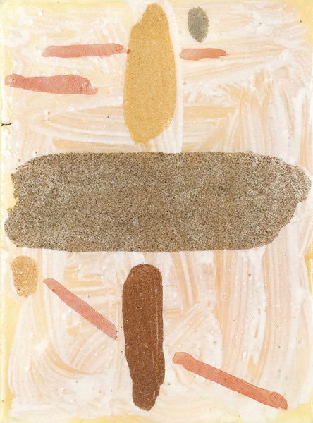 338: MICHAEL YOUNG M/M. Signed, title and dated ": MICHAELYOUNGM/M.Signed, title and dated "Michael Young 1993 M/M Sand, iodine, acrylic on canvas" on the reverse canvas. Sand