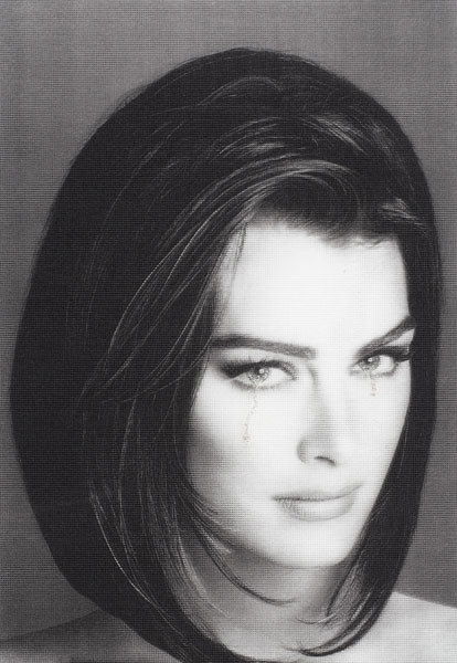 FRANCESCO VEZZOLI b. 1971 Hommage to Franceso: FRANCESCOVEZZOLIb. 1971Hommage to Franceso Scavullo: Brooke Shields, 2002Black and white laser print on canvas with metallic