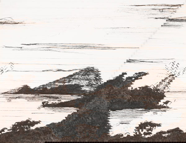 VIK MUNIZ b. 1961 12,600 Yards The Mill and Th: VIKMUNIZb. 196112,600 Yards The Mill and The Volcano (From Pictures of String), 1997.Dye-construction print.