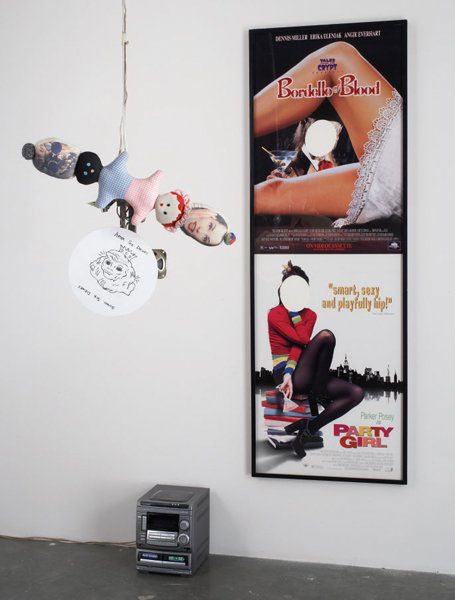 MIKE KELLEY b. 1954 Party Girl, 1998 Acrylic a: MIKEKELLEYb. 1954Party Girl, 1998Acrylic and ink on panel, stuffed dolls, metal, motors, speakers, CD, CD player and two fra