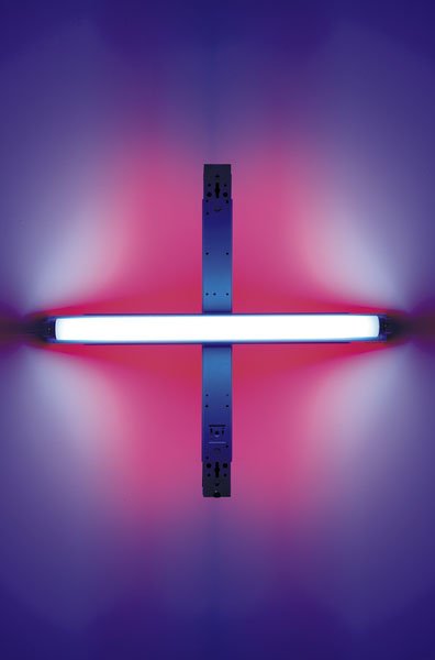DAN FLAVIN b. 1933-1996 Untitled (to Barbara N: DANFLAVINb. 1933-1996Untitled (to Barbara Nüsse), 1971Blue and pink fluorescent light.24 x 24