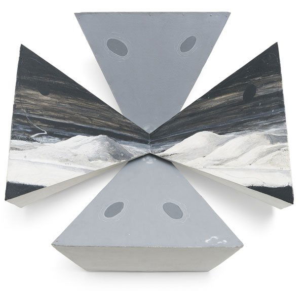 MIKE KELLEY b. 1954 Landscape Painting (Monkey: MIKEKELLEYb. 1954Landscape Painting (Monkey Island), 1983Synthetic polymer on sheet metal and wood in two parts.