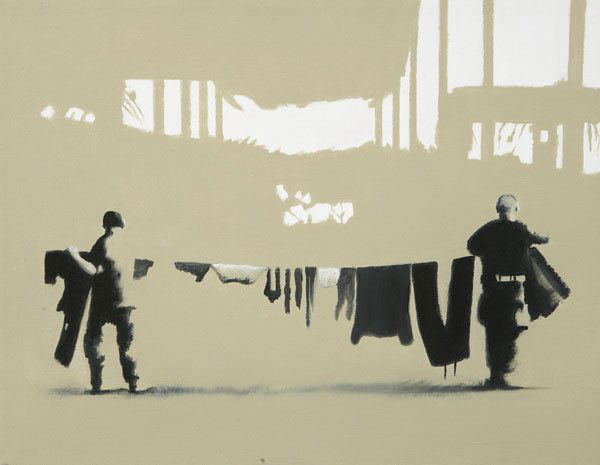 SLAWOMIR ELSNER b. 1976 Spezialeinheiten III20: SLAWOMIRELSNERb. 1976Spezialeinheiten III2004Acrylic on canvas.13 ⅝ x 17 ⅝ in. (34.6