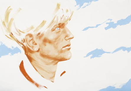 NORBERT BISKY b. 1970 Flieger von Morgen, 2002: NORBERTBISKYb. 1970Flieger von Morgen, 2002Oil on canvas.55 x 78 ½ in. (139.7 x 199.4 cm).<