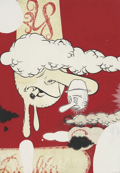 BARRY MCGEE b. 1966 Untitled, 1997 Housepaint: BARRYMCGEEb. 1966Untitled, 1997Housepaint and ink on paper.18 x 12 ½ in. (45.7 x 31.8 cm).<