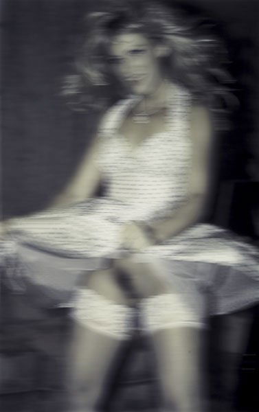 THOMAS RUFF b. 1958 Nude wr30, 2000 Lambda pr: THOMASRUFFb. 1958Nude wr30, 2000Lambda print on Diasec face.63 ½ x 41 in. (161.3 x 104.1 cm).