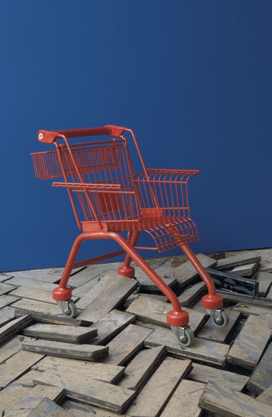 STILLETO (FRANK SCHREINER) b. 1959 "Short Res: STILLETO (FRANK SCHREINER)b. 1959"Short Rest" child's chair, ca. 1990Plastic-coated metal. Manufactured by Brüder Siege