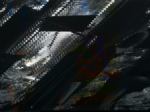 GREGORY CREWDSON b. 1962 Production Still (Fo: GREGORYCREWDSONb. 1962Production Still (Forest Gathering #3) "Beneath the Roses," 2003Digital chromogenic print.