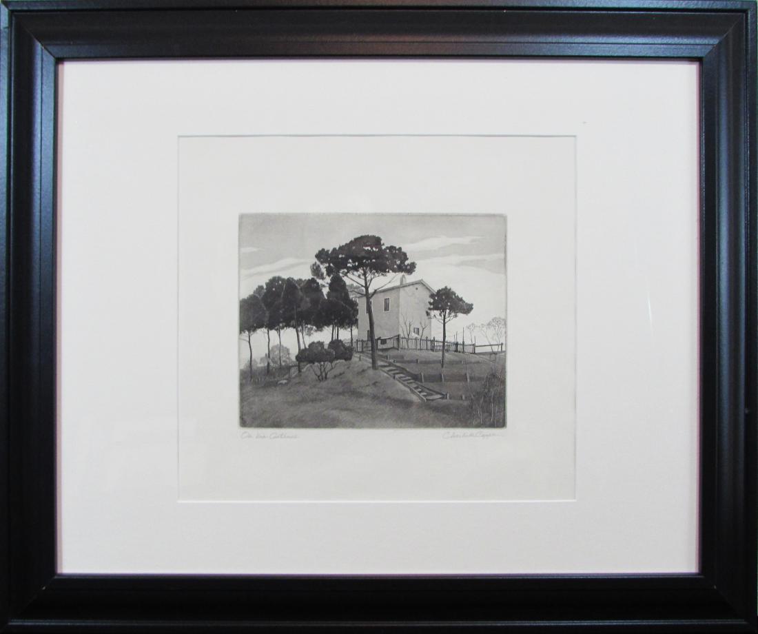 Charles Capps, aguatint, "On Via Ostiense" (1 of 4)