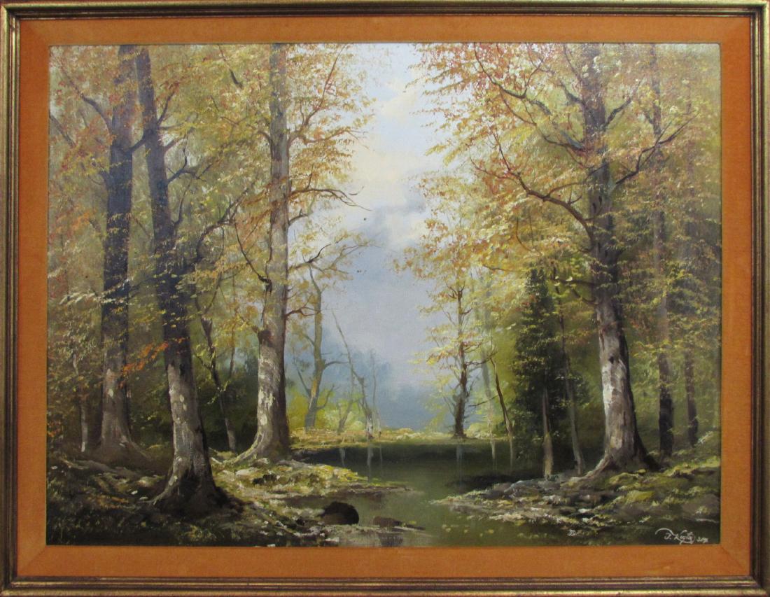 Josef Kugler, oil on canvas, "Forest"