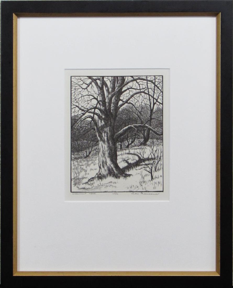 Leo Meissner, etching, "Chestnut Trees" (1 of 4)