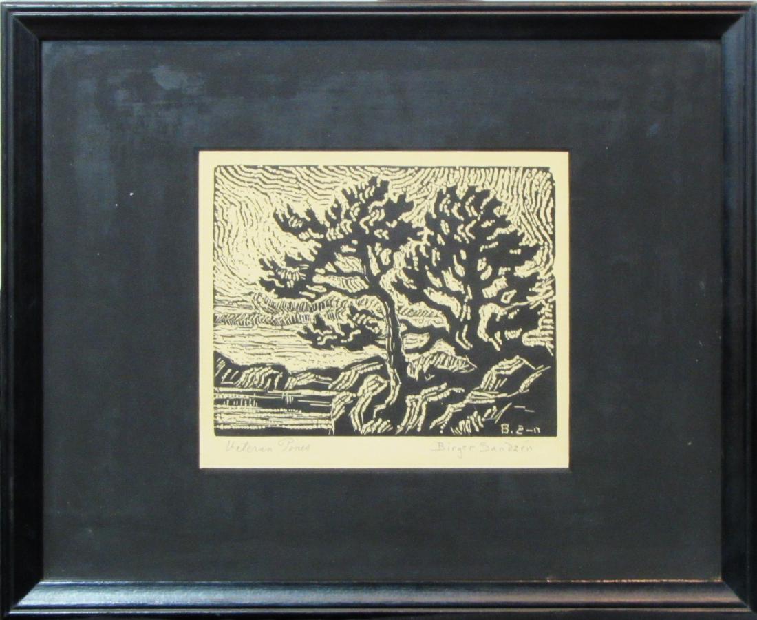Birger Sandzen, nailcut, "Veteran Pines" (1 of 4)