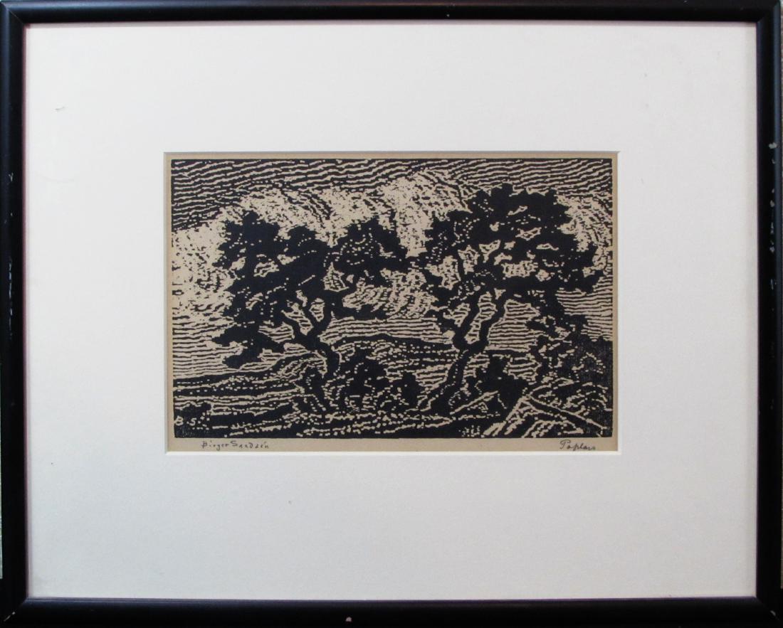 Birger Sandzen, nailcut, "Poplers", 1918 (1 of 4)