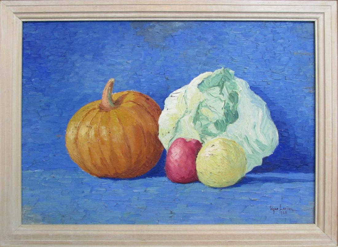 Signe Larson, oil on board, untitled still life, 1928 (1 of 2)