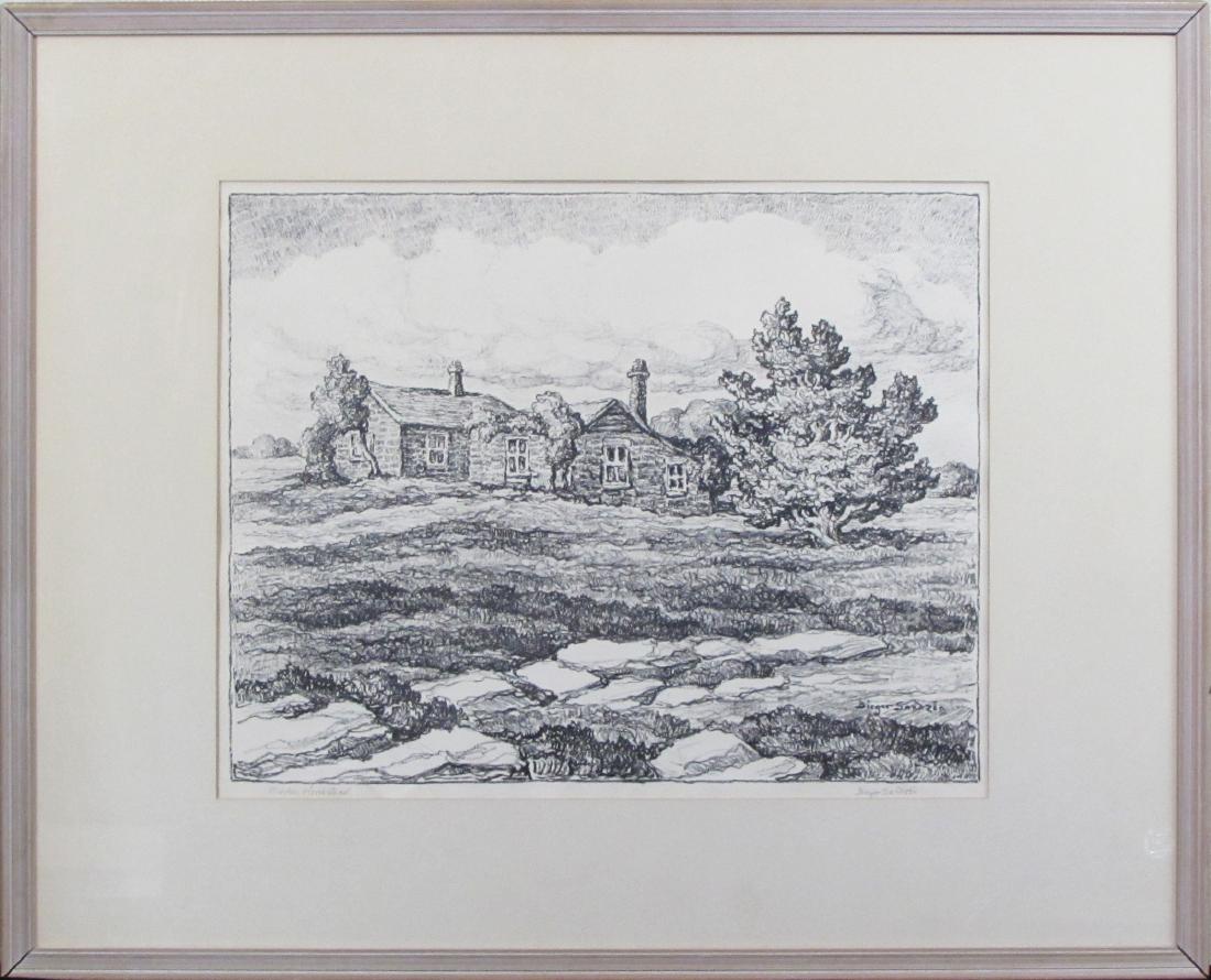 Birger Sandzen, lithograph, "Barker Homestead" (1 of 4)